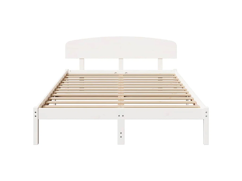 Cadre de lit avec tête de lit Blanc 160 x 200 cm Pin massif