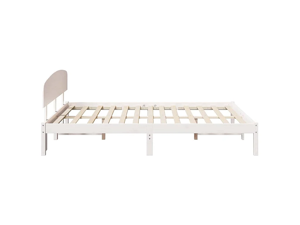 Cadre de lit avec tête de lit Blanc 160 x 200 cm Pin massif