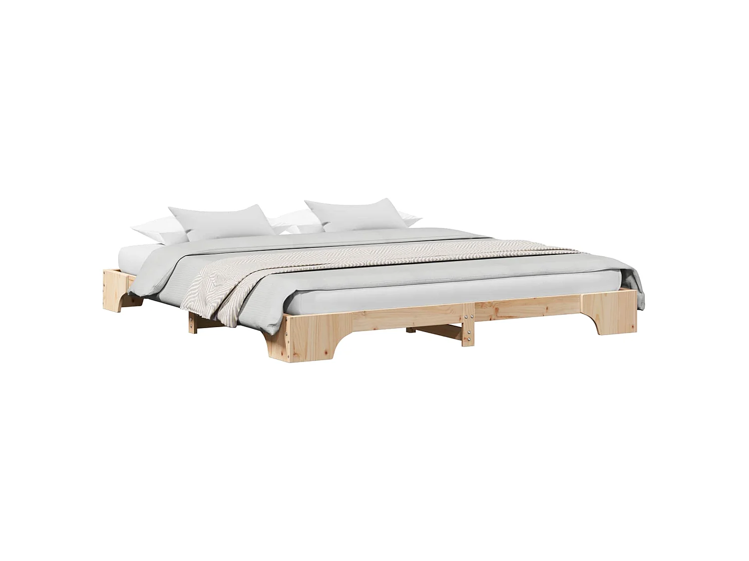 Cadre de lit Naturel 180 x 200 cm Pin massif