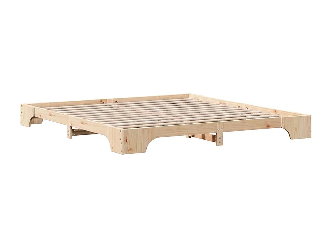 Cadre de lit Naturel 180 x 200 cm Pin massif