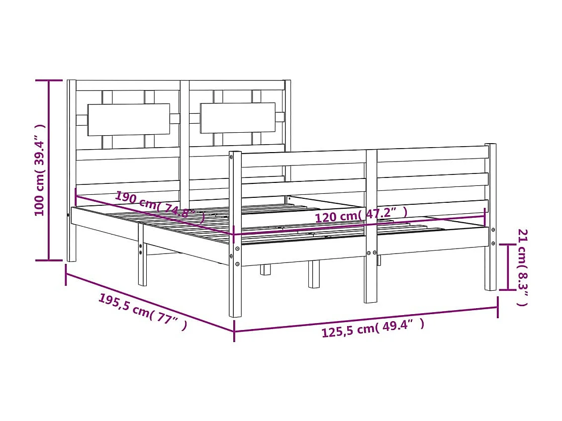 Giroletto con Testiera Small Double in Legno Massello