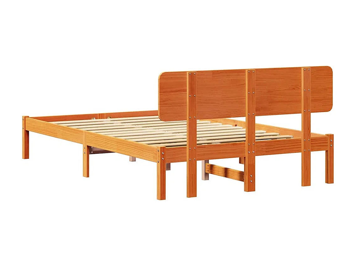 Bettrahmen Wachsbraun 140 x 190 cm Massives Kiefernholz