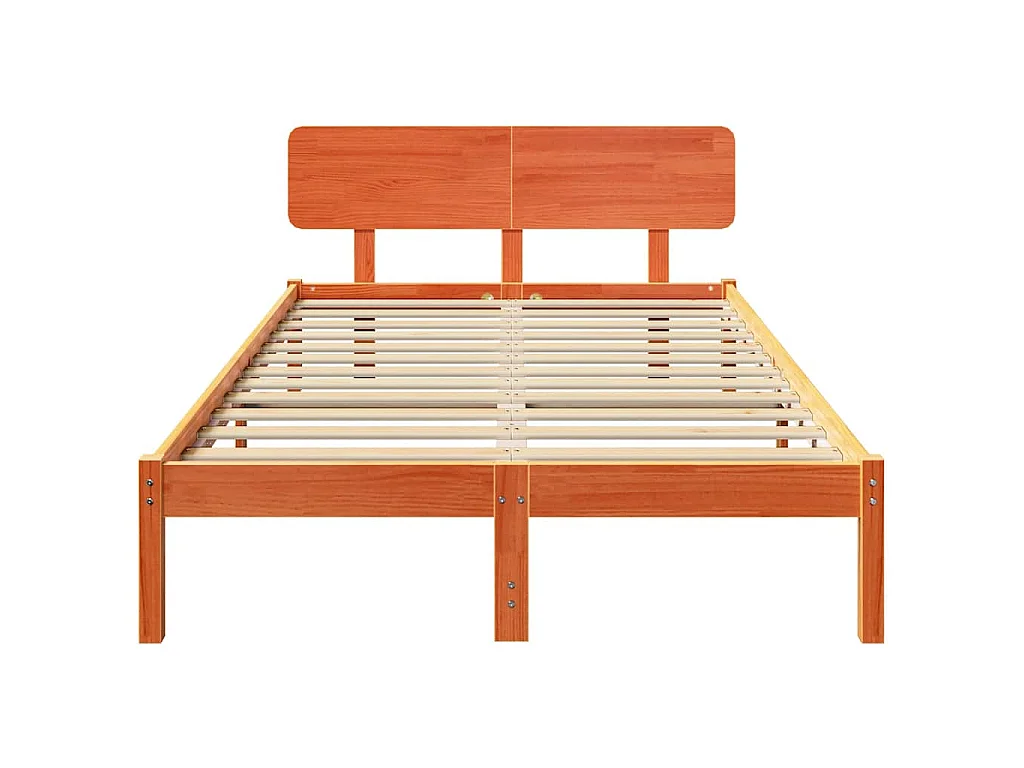 Bettrahmen Wachsbraun 140 x 190 cm Massives Kiefernholz