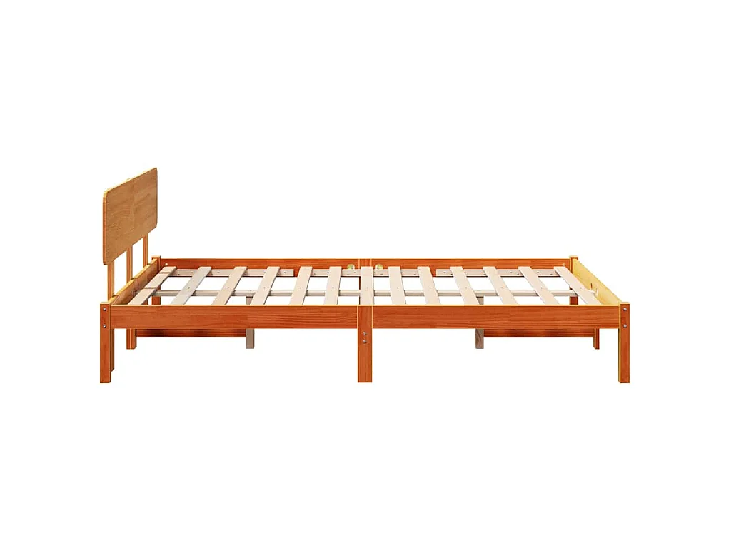 Bettrahmen Wachsbraun 140 x 190 cm Massives Kiefernholz