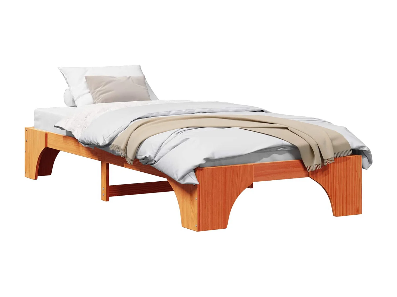 Bedframe Wasbruin 90 x 200 cm Massief grenenhout