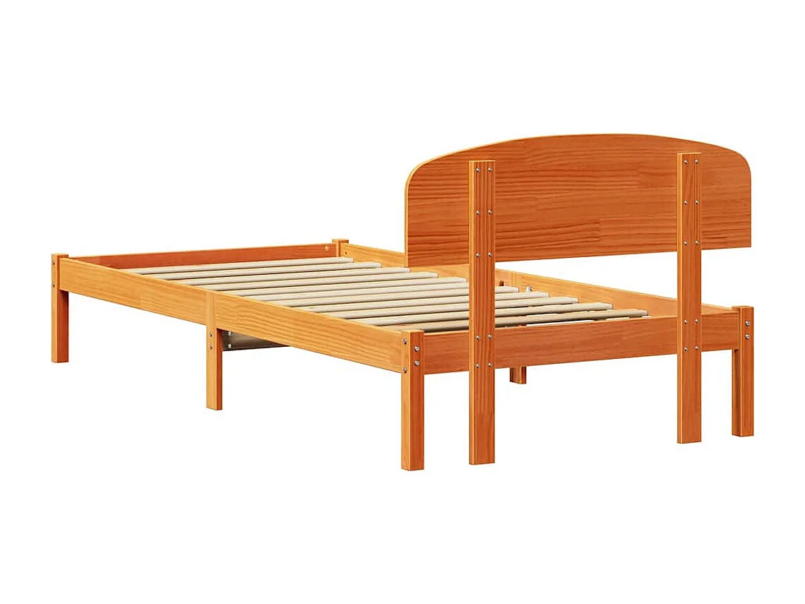 Bettrahmen Wachsbraun 75 x 190 cm Massives Kiefernholz