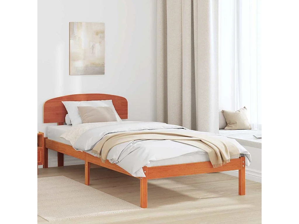 Struttura del letto Marrone cerato 75 x 190 cm Pino massello