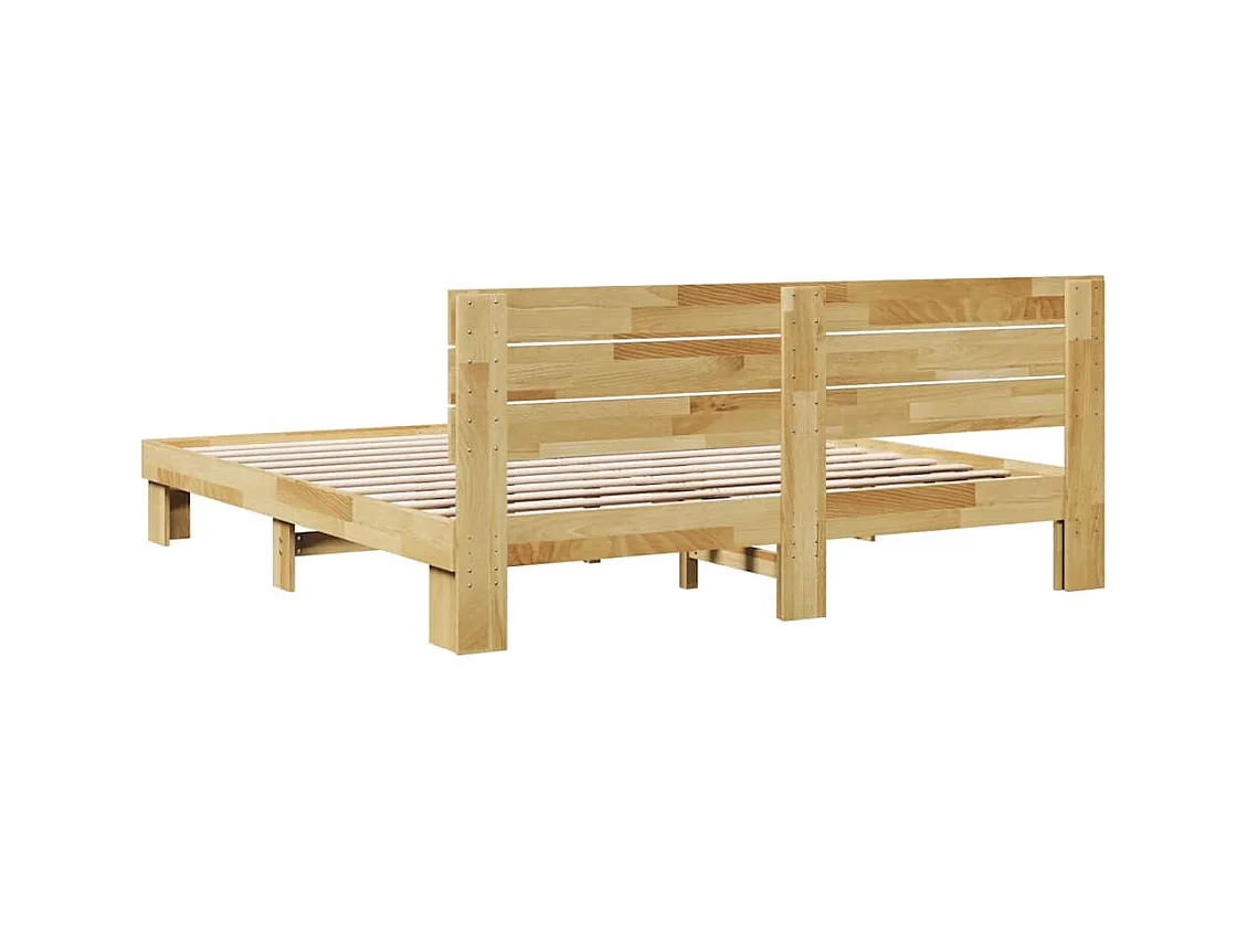 Cadre de lit avec tête de lit sans matelas 200 x 200 cm