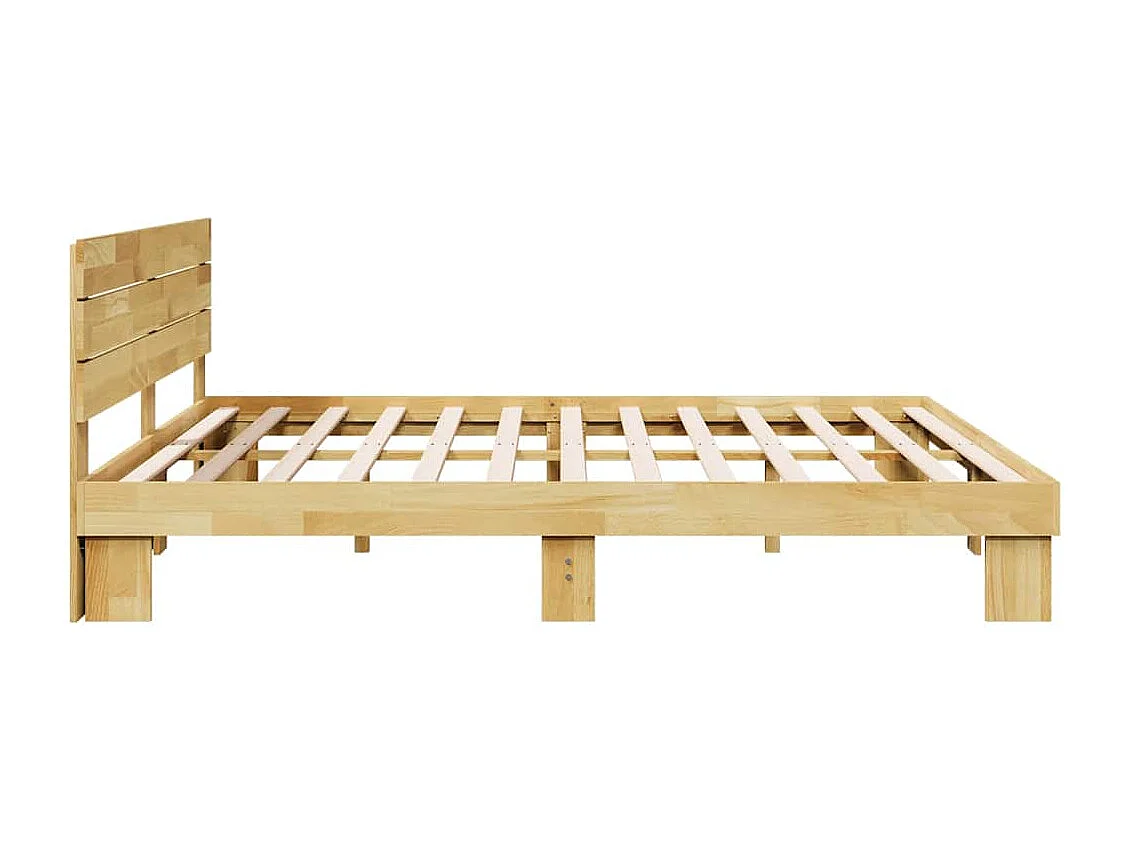 Massivholzbett mit Kopfteil ohne Matratze 200x200 cm Eichenholz