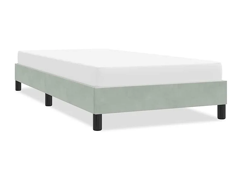 Cadre de lit sans matelas gris clair 90x220 cm velours