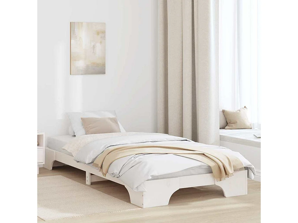 Cadre de lit Blanc 80 x 200 cm Pin massif