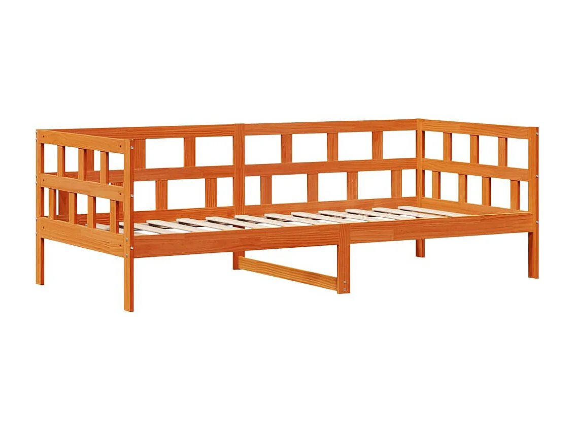 Slaapbank met lades 80x200 cm massief grenenhout wasbruin