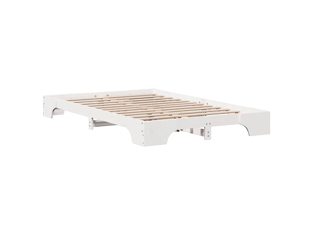 Cadre de lit Blanc 140 x 190 cm Pin massif