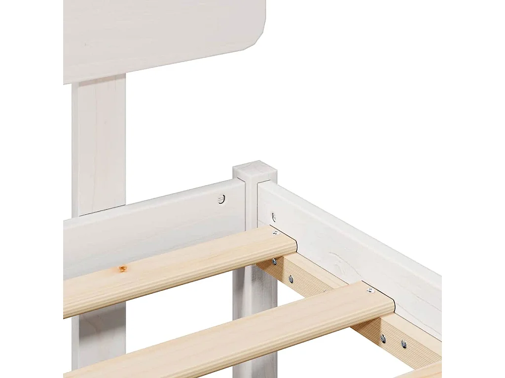 Cadre de lit avec tête de lit Blanc 135 x 190 cm Pin massif
