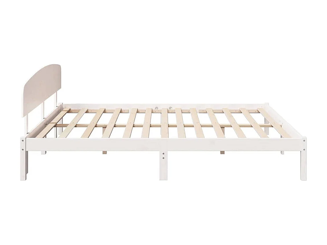 Cadre de lit avec tête de lit Blanc 180 x 200 cm Pin massif