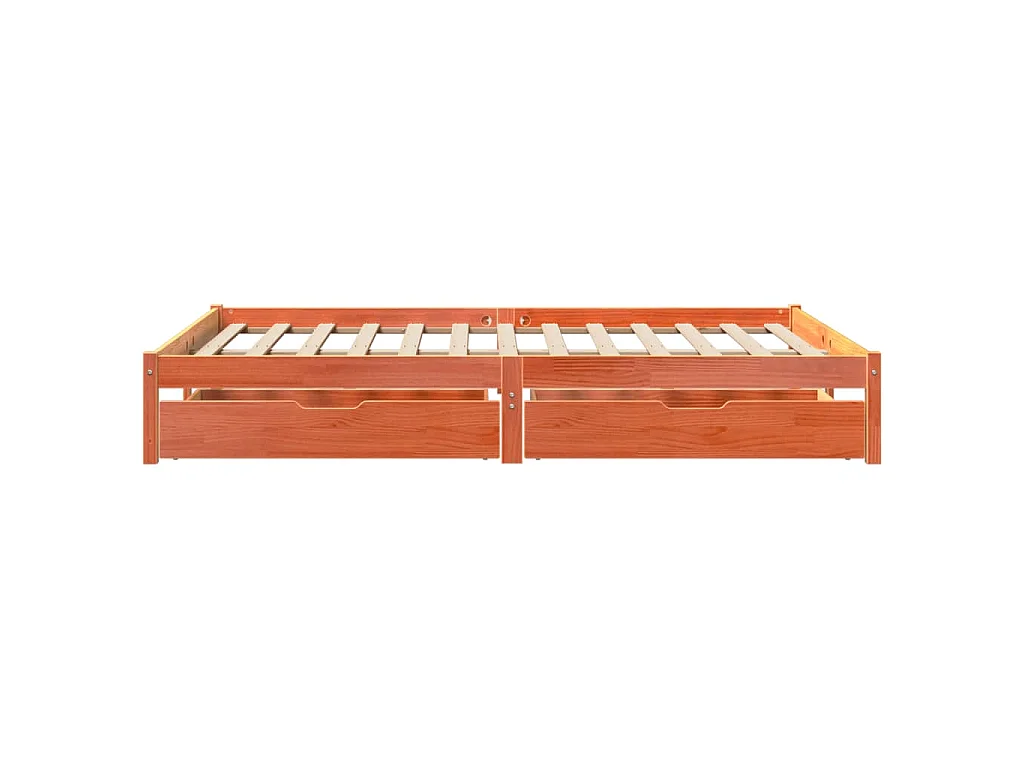 Cadre de lit sans matelas cire marron 160x200cm bois pin massif
