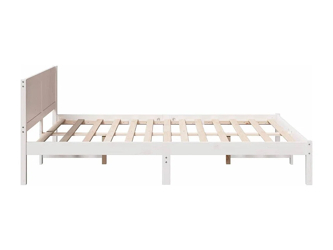 Cadre de lit Blanc 140 x 200 cm Bois de pin massif
