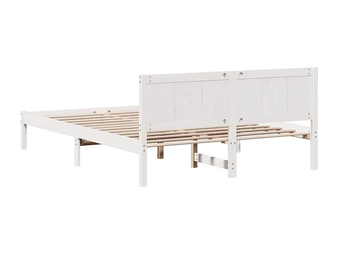 Cadre de lit Blanc 140 x 200 cm Bois de pin massif