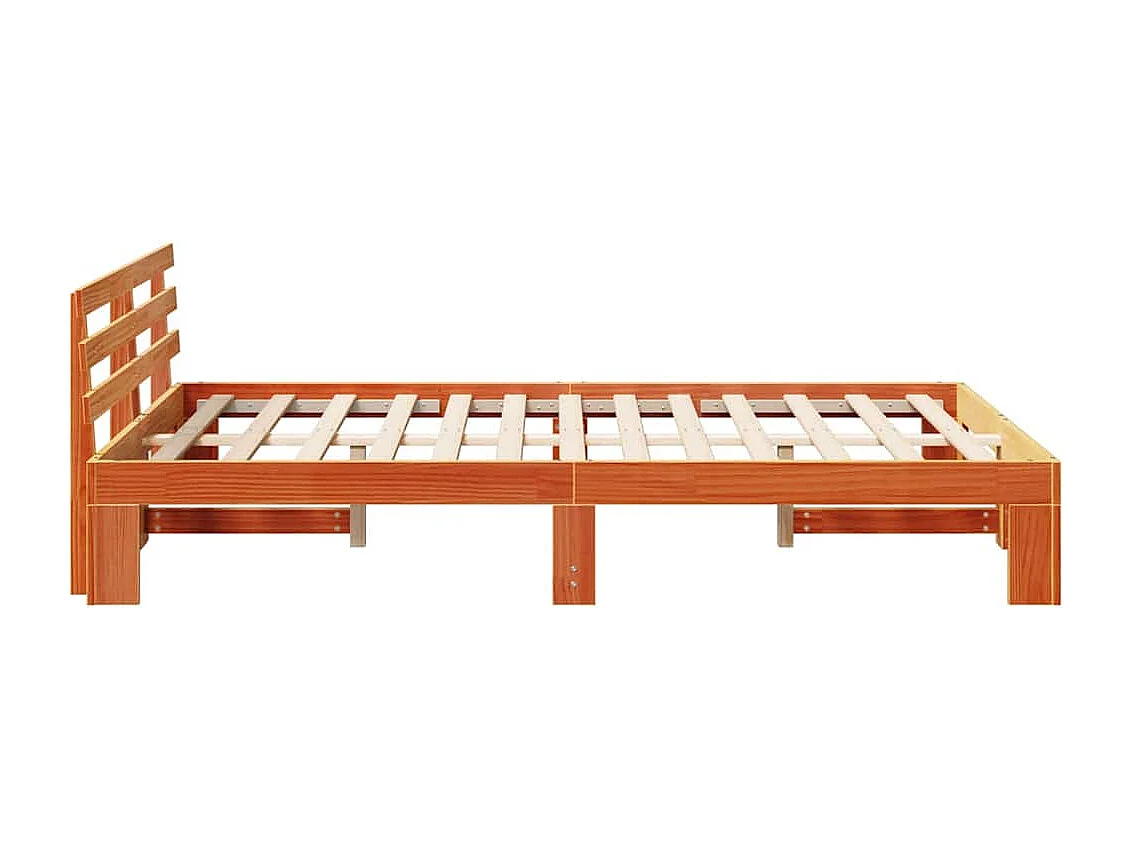 Bettrahmen Wachsbraun 140 x 190 cm Massives Kiefernholz