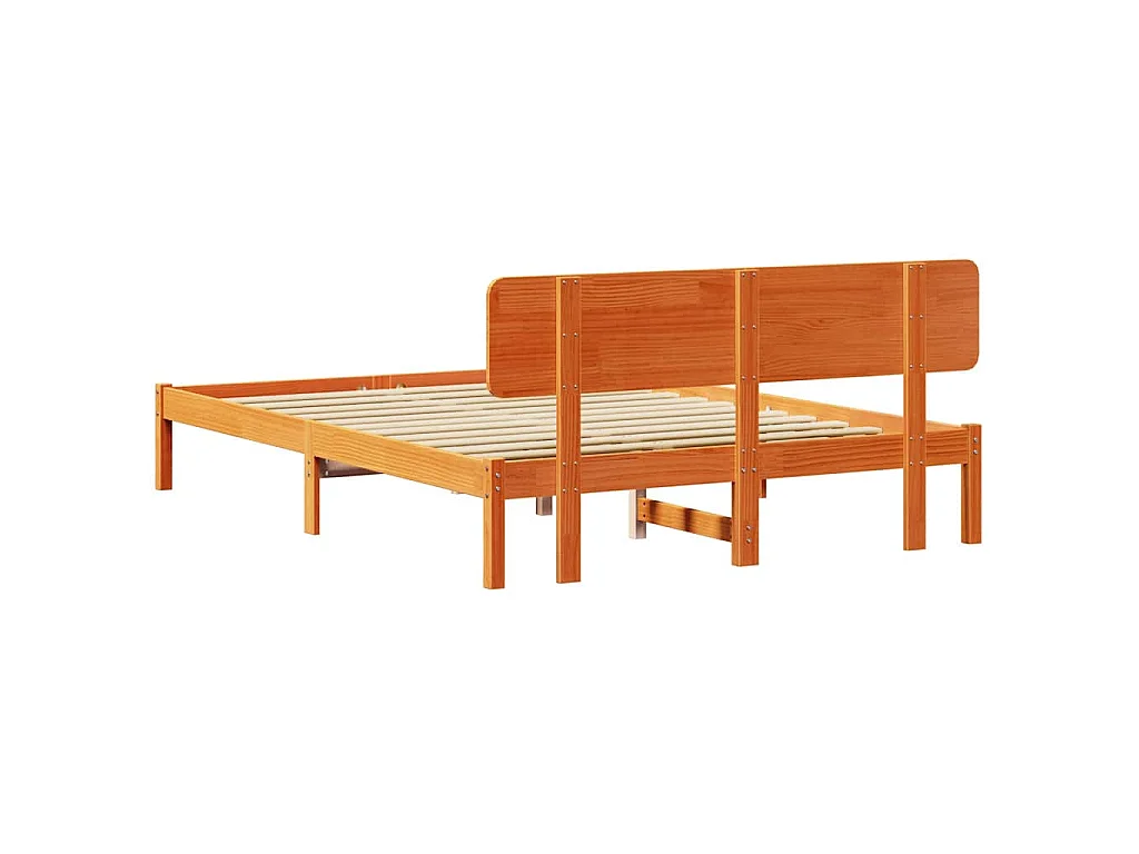 Struttura del letto Marrone cerato 200 x 200 cm Pino massello