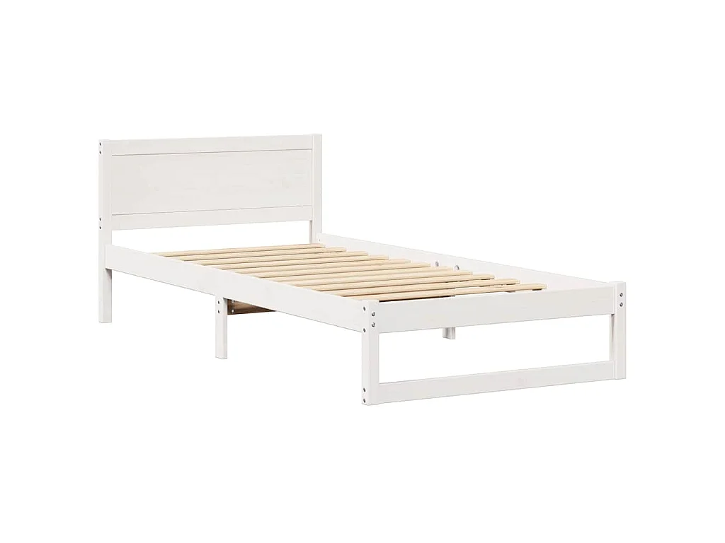 Cadre de lit avec tête de lit Blanc 80 x 200 cm Pin massif