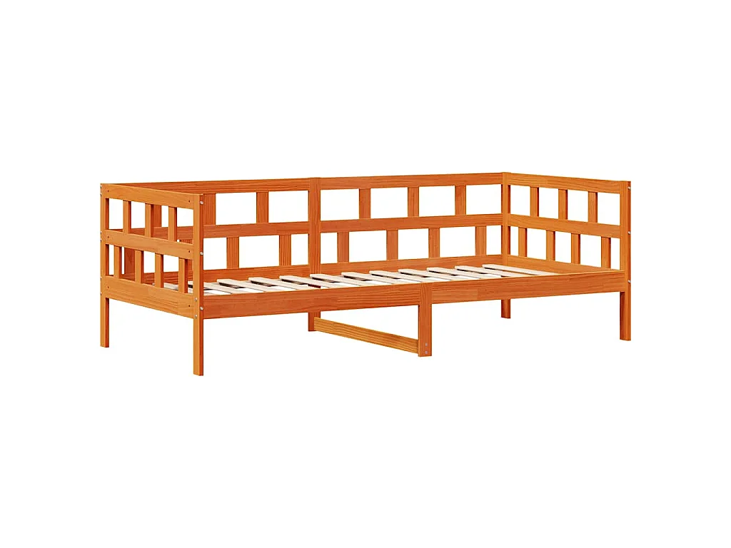 Lit de jour avec tiroirs sans matelas cire marron 90x200cm bois