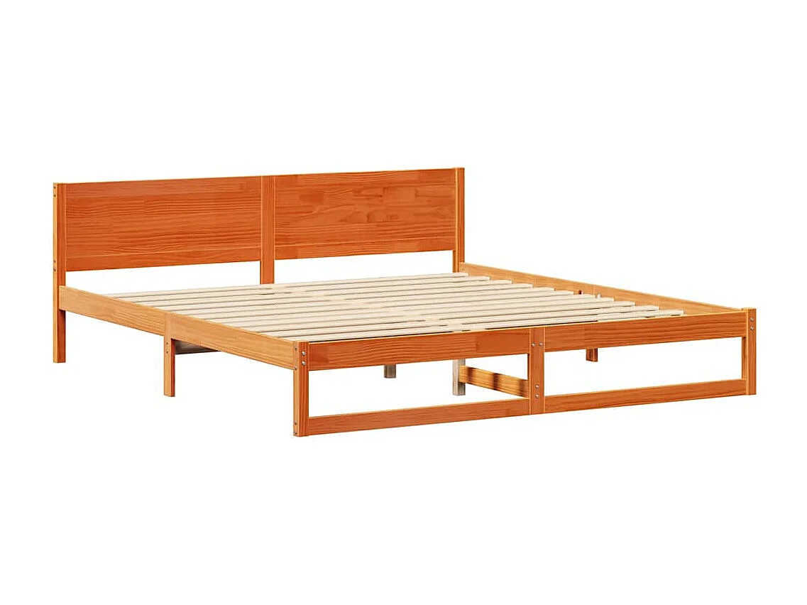 Bettrahmen Wachsbraun 200 x 200 cm Massives Kiefernholz