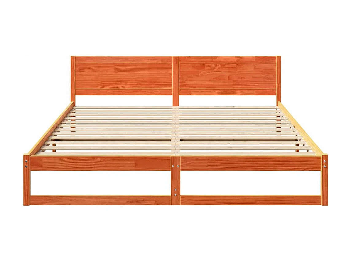 Bettrahmen Wachsbraun 200 x 200 cm Massives Kiefernholz