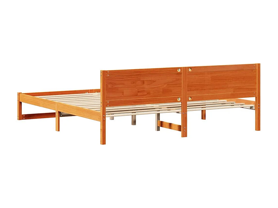 Bettrahmen Wachsbraun 200 x 200 cm Massives Kiefernholz