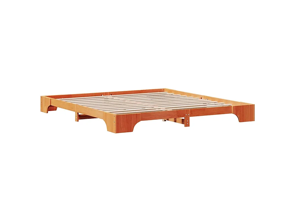 Struttura del letto Marrone cerato 200 x 200 cm Pino massello