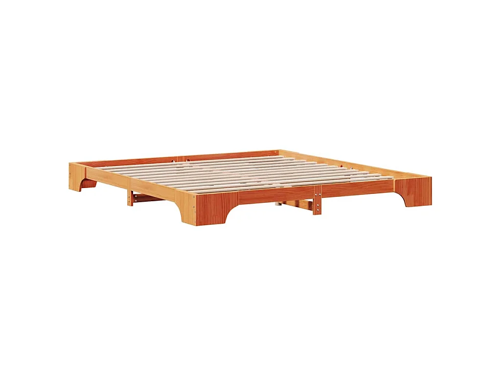 Struttura del letto Marrone cerato 200 x 200 cm Pino massello