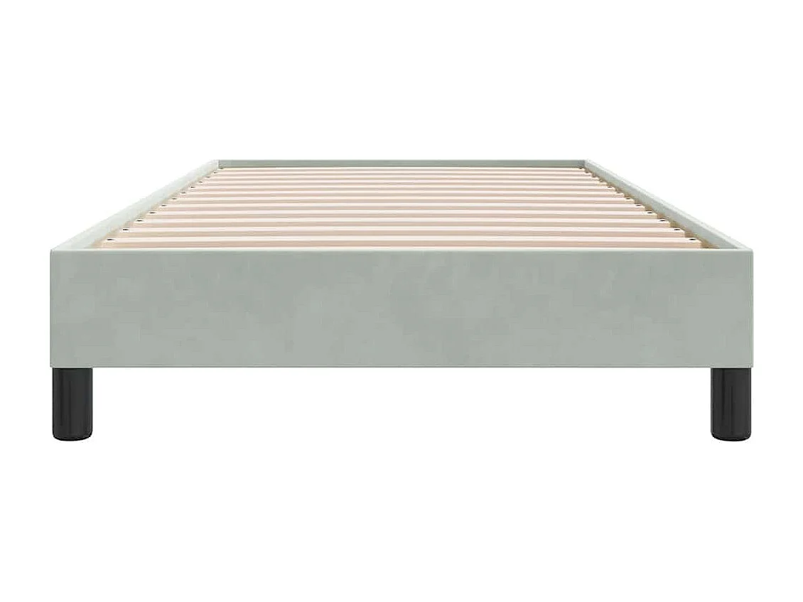 Cadre de lit sans matelas gris clair 80x220 cm velours
