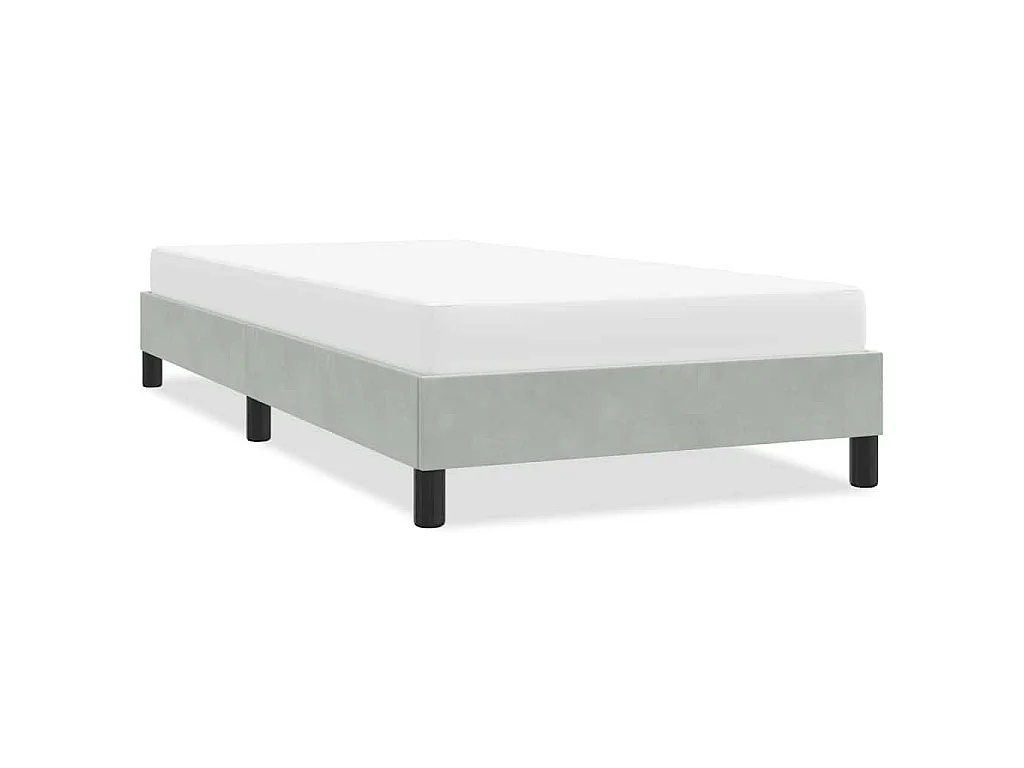 Cadre de lit sans matelas gris clair 80x220 cm velours