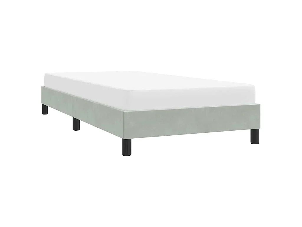 Bedframe zonder matras 80x220 cm fluweel lichtgrijs