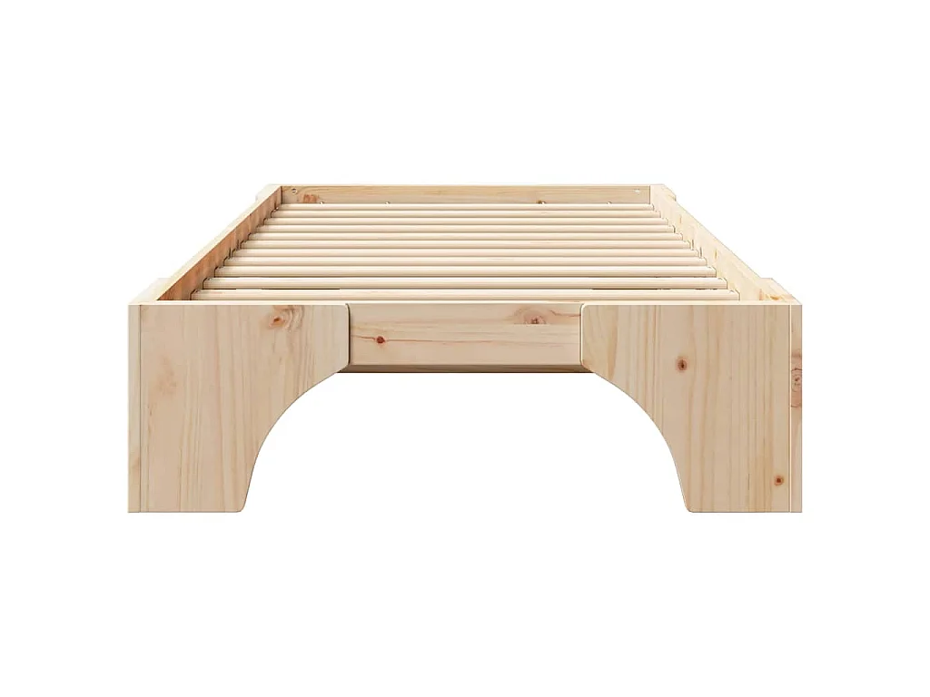 Cadre de lit Naturel 90 x 200 cm Pin massif