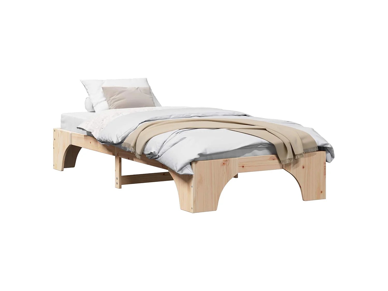Cadre de lit Naturel 90 x 200 cm Pin massif