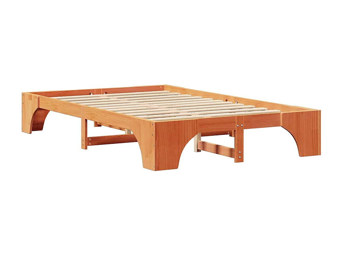 Cadre de lit Brun cire 120 x 200 cm Pin massif