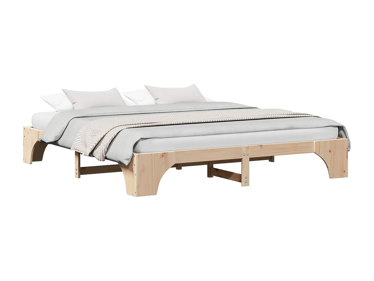 Cadre de lit Naturel 180 x 200 cm Pin massif