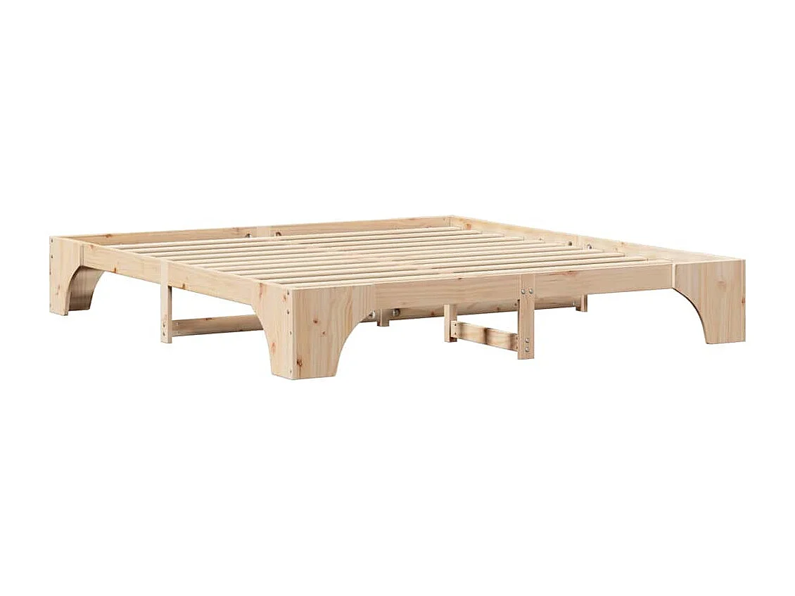 Cadre de lit Naturel 180 x 200 cm Pin massif