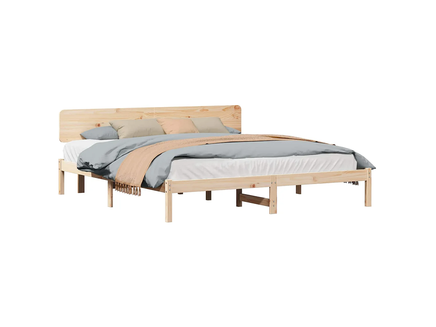 Estructura de cama Natural 180 x 200 cm Madera de pino macizo