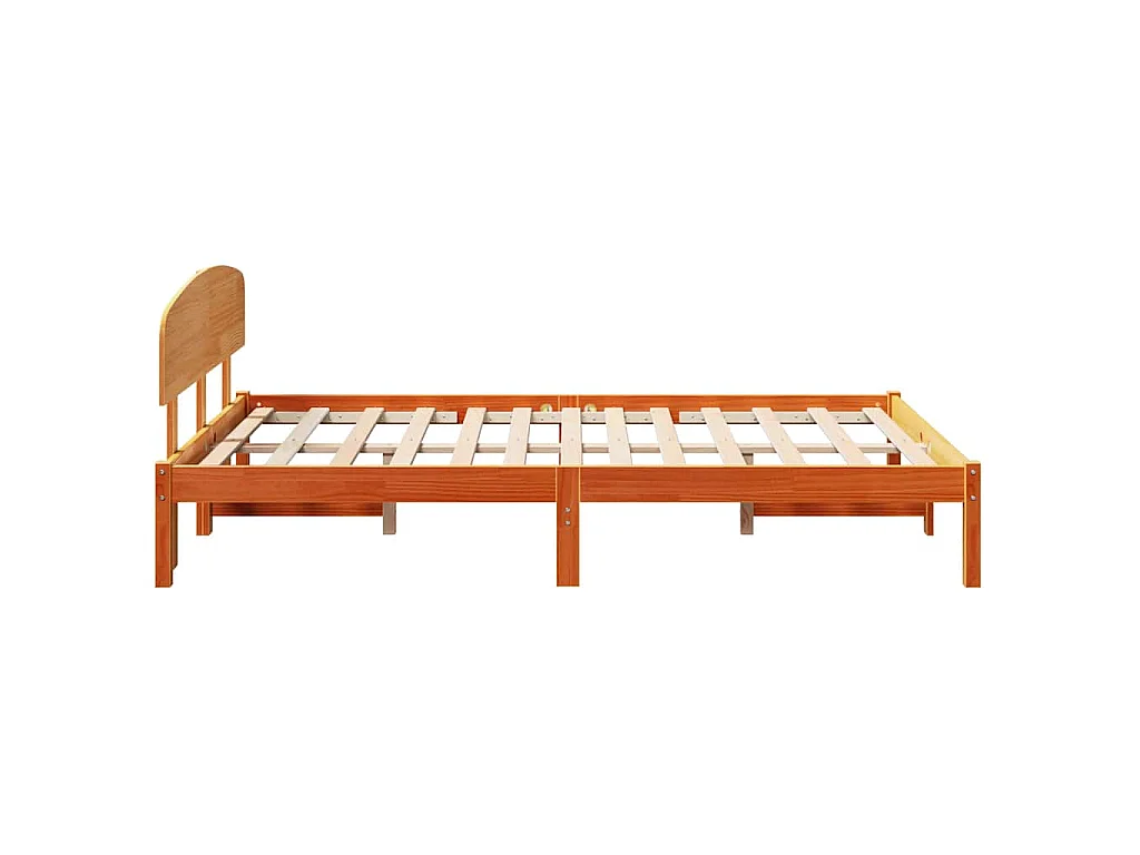Bettrahmen Wachsbraun 135 x 190 cm Massives Kiefernholz