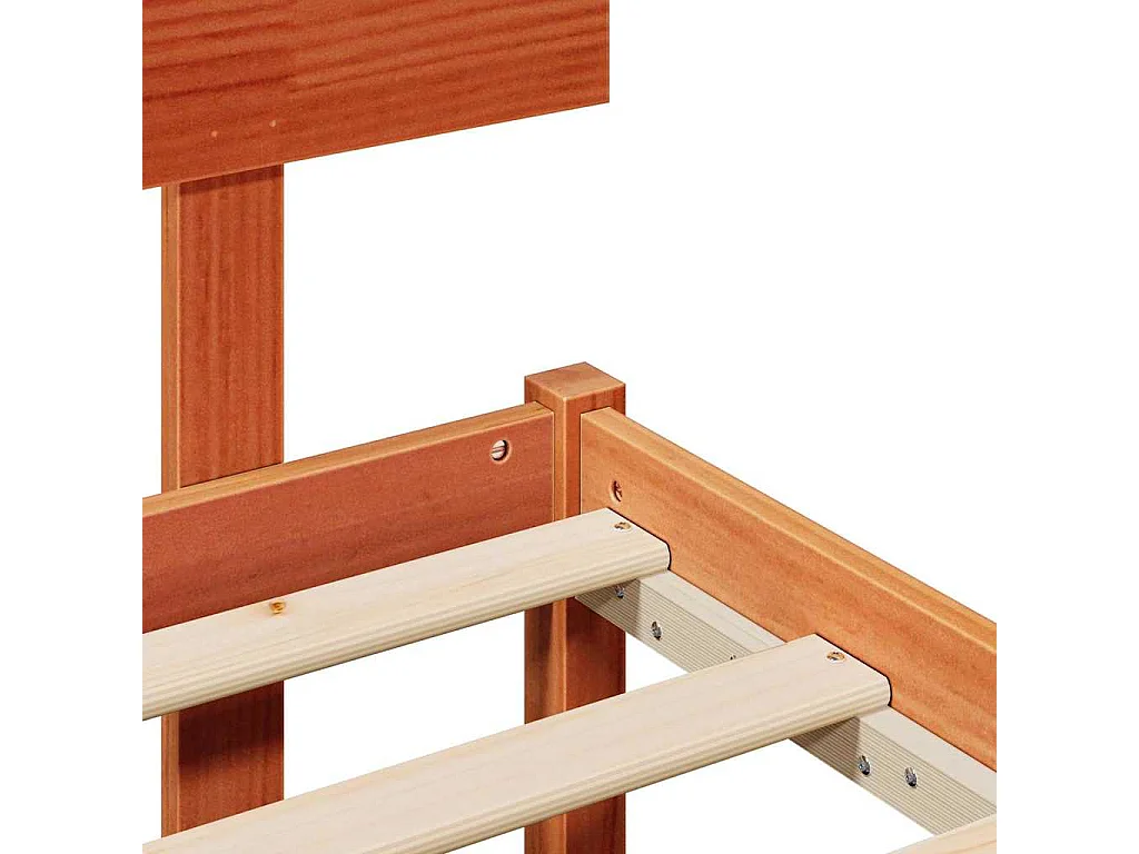 Bettrahmen Wachsbraun 135 x 190 cm Massives Kiefernholz