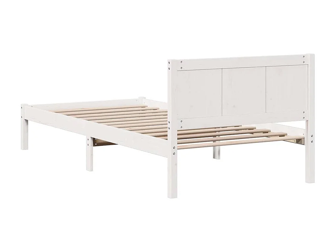 Cadre de lit Blanc 90 x 200 cm Bois de pin massif