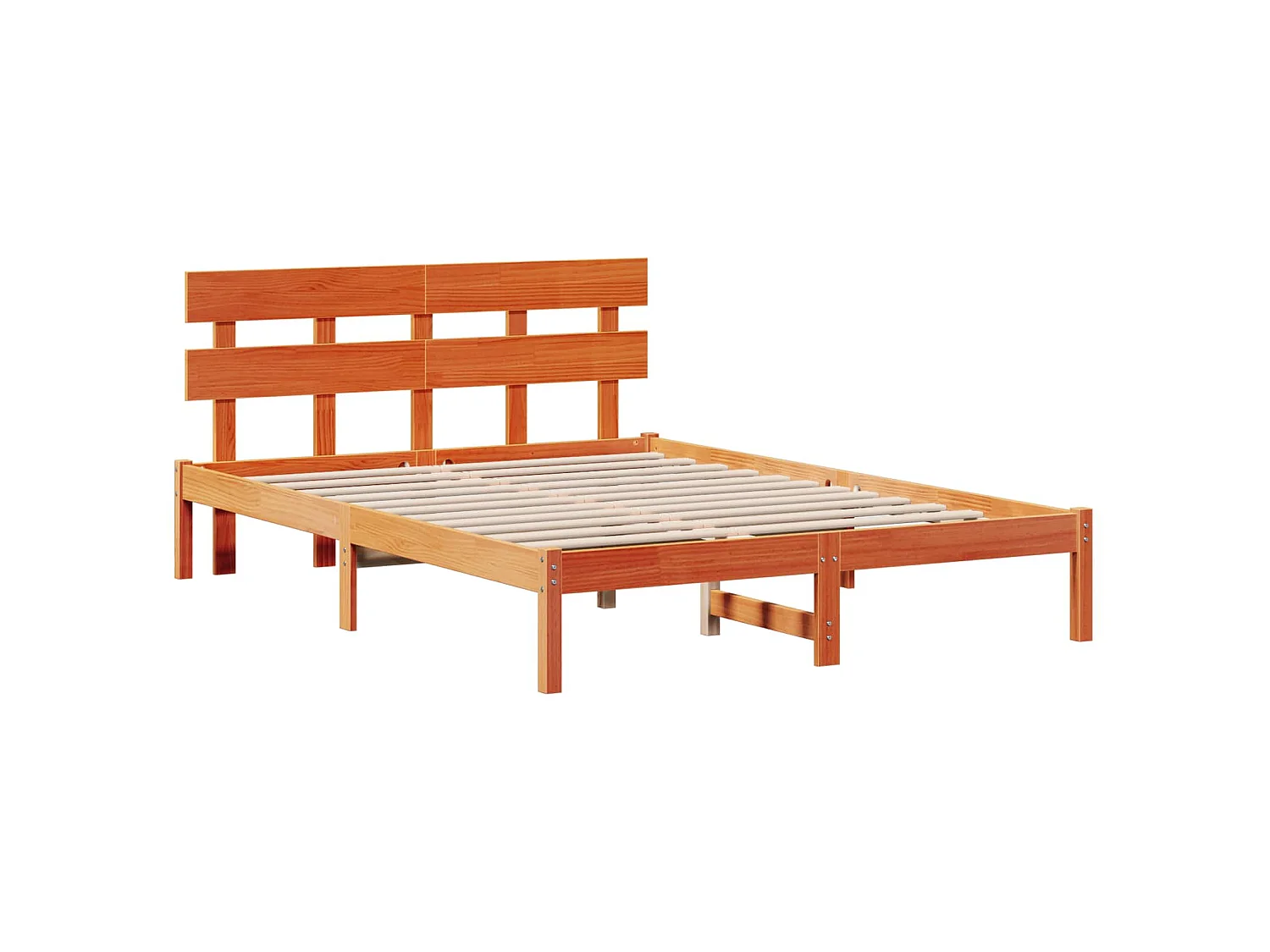 Estrutura da Cama Castanho 140 x 200 cm Madeira de pinho maciça
