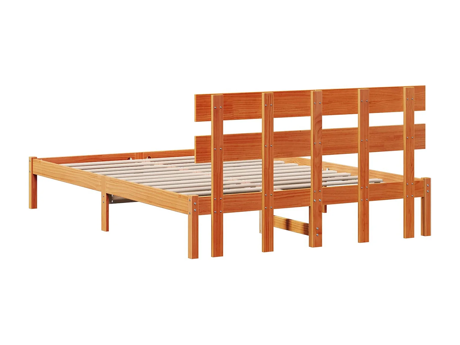 Estrutura da Cama Castanho 140 x 200 cm Madeira de pinho maciça