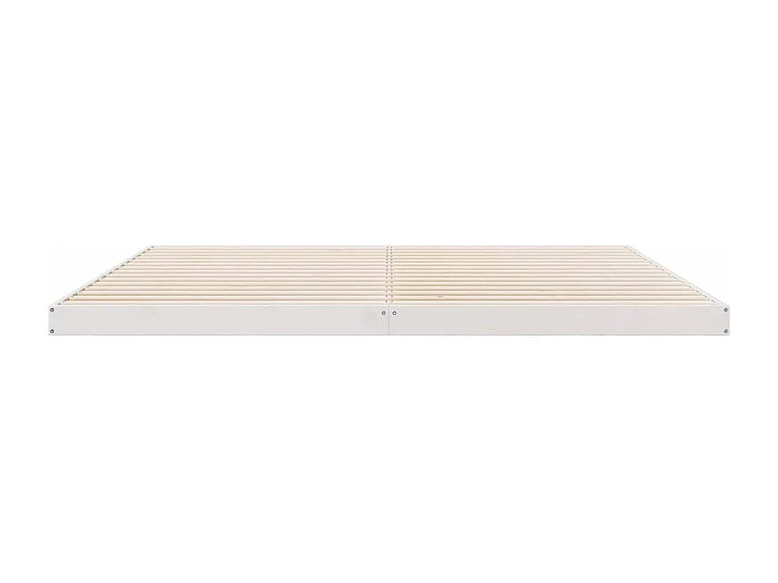 Cadre de lit au sol Blanc 213,5 x 204 x 9 cm Pin massif