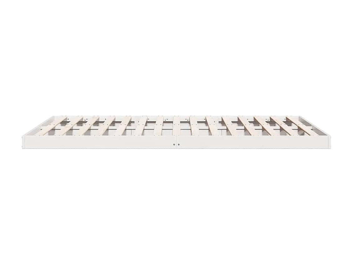 Cadre de lit au sol Blanc 213,5 x 204 x 9 cm Pin massif