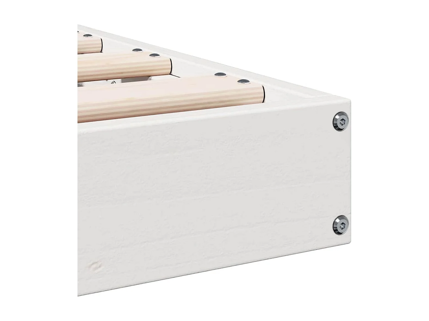Cadre de lit au sol Blanc 213,5 x 204 x 9 cm Pin massif