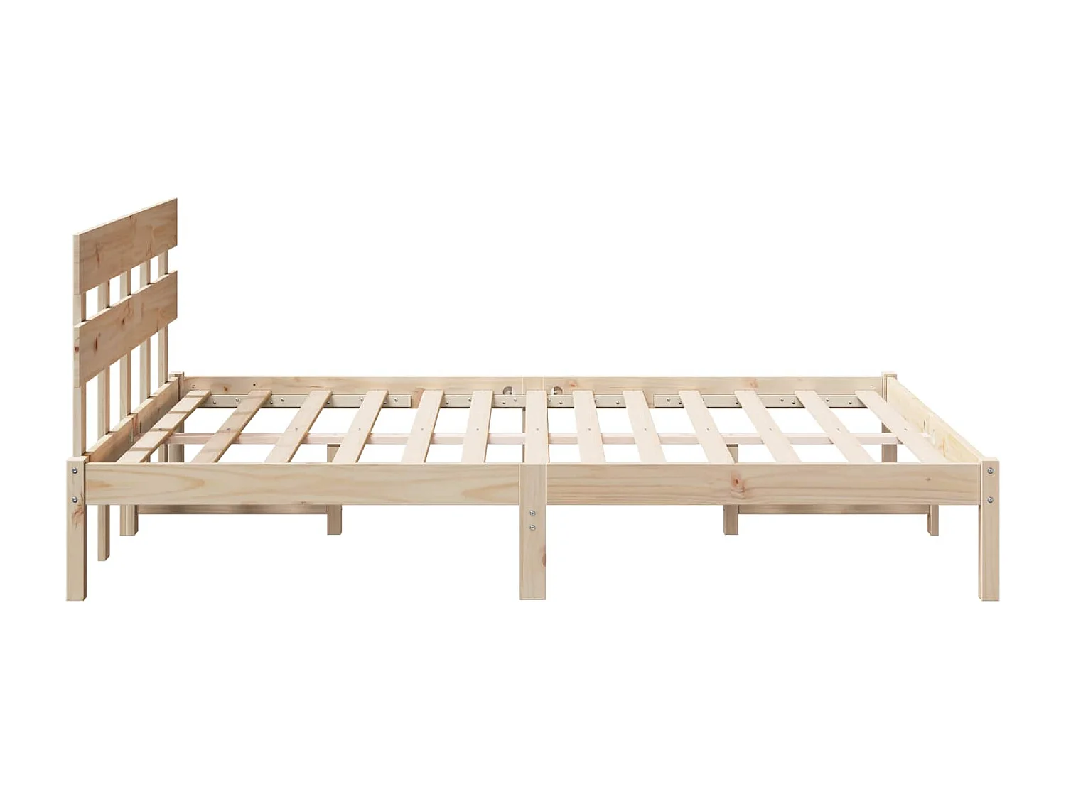 Bettgestell mit Kopfteil Braun 160 x 200 cm Massivholz Kiefer