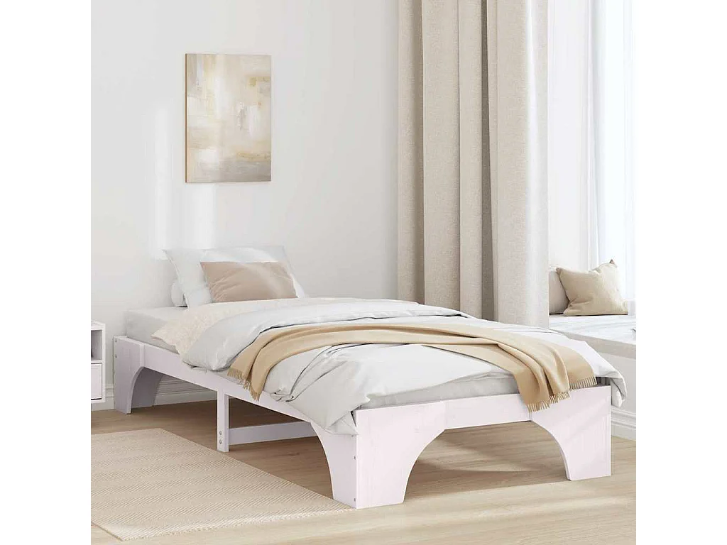 Struttura del letto Bianco 90 x 200 cm Pino massello